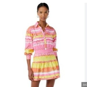 Colorful Striped Mini Shirt Dress